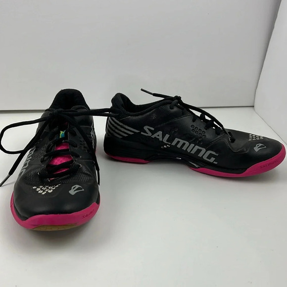 Salming Viper 5 Women's Indoor Squash Court Shoe Black Pink size 8 ½ - Picture 3 of 10